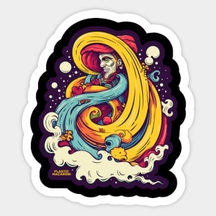 Plastic Macaroni Boho Trippy Hippy Wizard Sticker